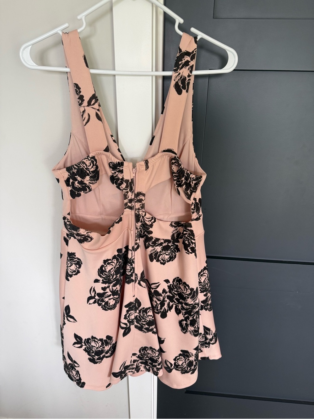 Trixxi Pink Floral Mini Dress with Black Print - Picture 2 of 2